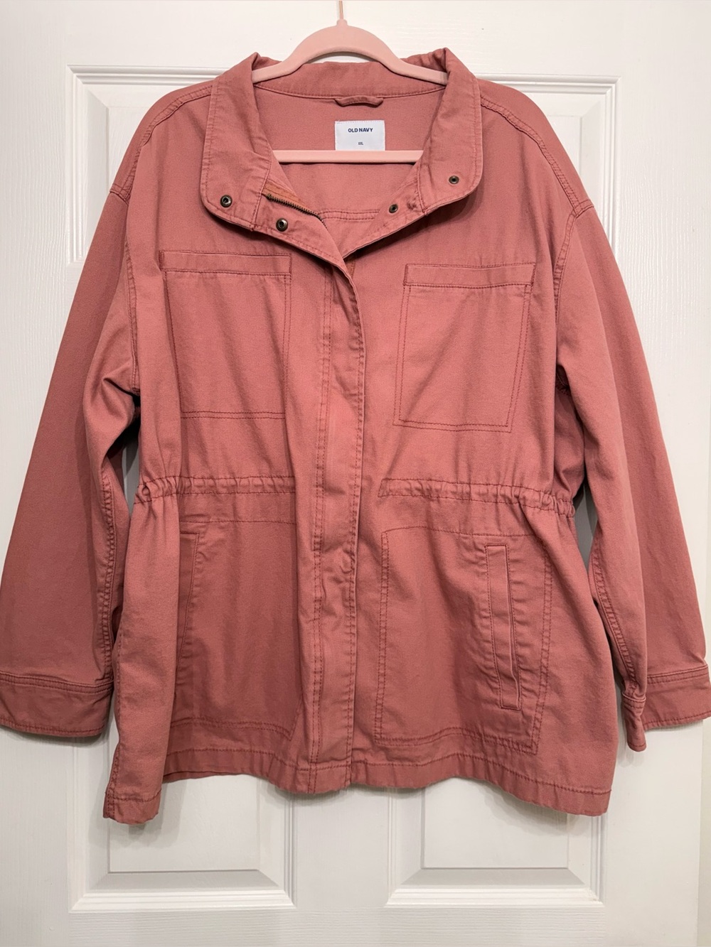 Old Navy Amelia Rose Canvas Utility Field Jacket XXL Pink